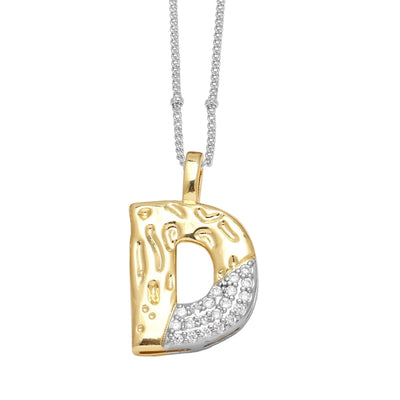 Jewelry Modern Style Simple Style letter 201 Stainless Steel Copper Zircon 18K Gold Plated Mixed Metal Inlay Pendant Necklace