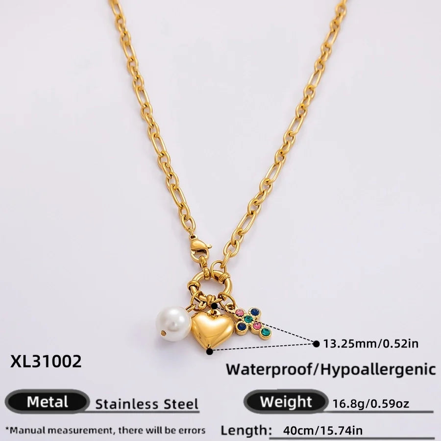Jewelry Lady Heart Shape 304 Stainless Steel Plating Pendant Necklace