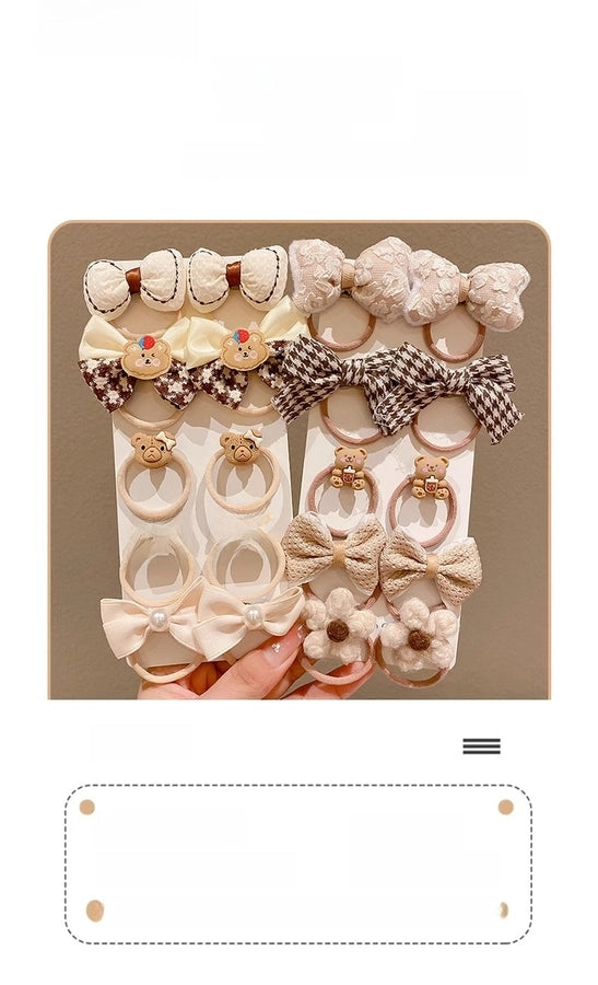 New Milk brown hair band Girls baby does not hurt hair high elastic bow tie hair rope children hair accessories rubber band Female