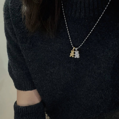 Jewelry Simple Style Classic Style Bear Titanium Steel Plating Pendant Necklace