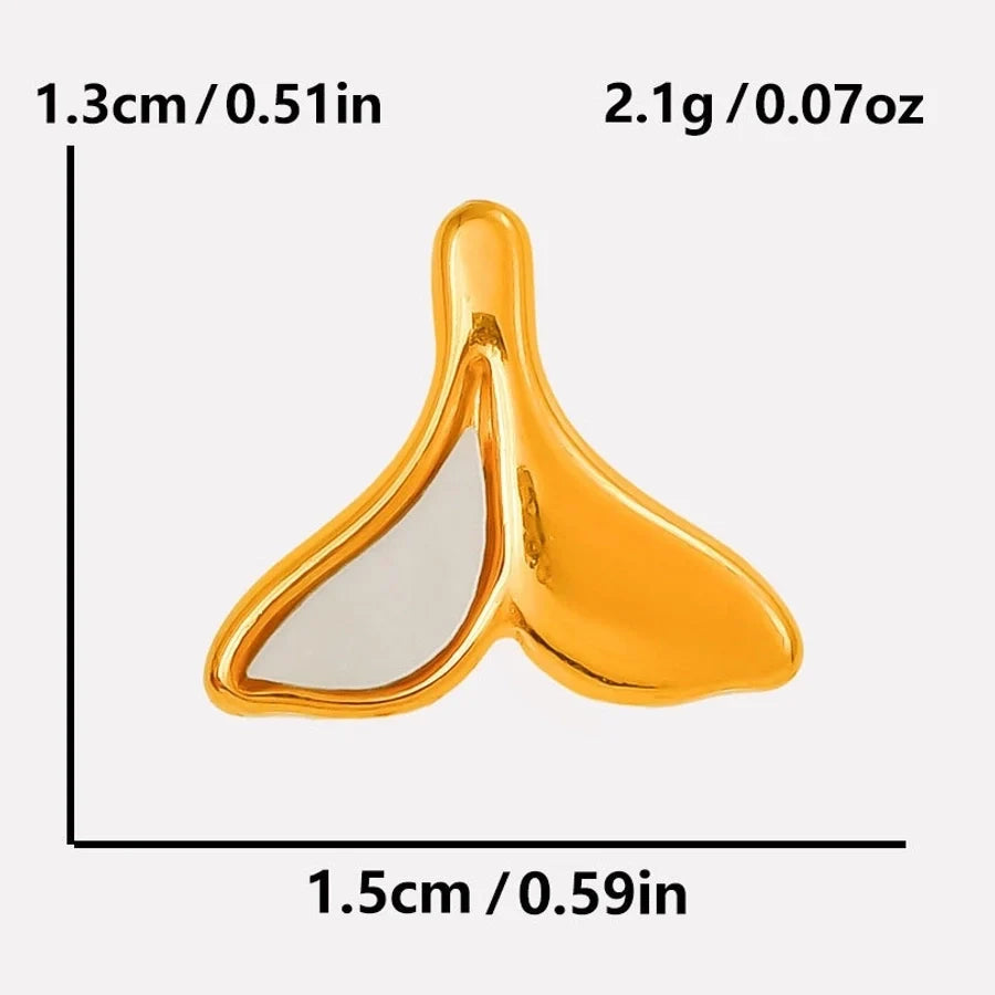 Jewelry Vintage Style Classic Style Fish Tail 304 Stainless Steel Shell 18K Gold Plated Irregular Plating Pendant Necklace