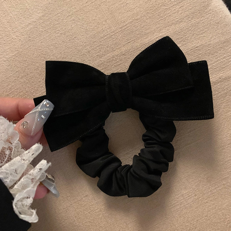Black velvet bow simple elegant hair tie female hair band  new autumn and winter high-grade hair rope hair rope