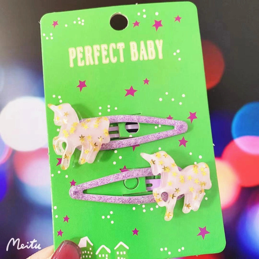 cute unicorn plastic hair clip