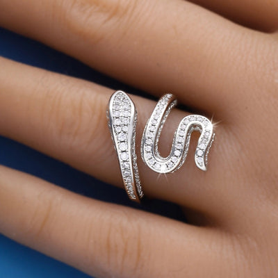 Jewelry Hip-Hop Rock Punk Snake Copper Zircon Imitation Gold  Rings