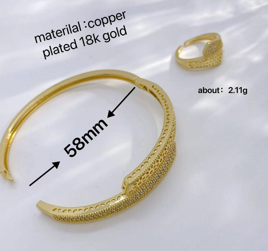 Jewelry Vintage Style Classic Style Geometric Copper Zircon Plating Rings Bracelets