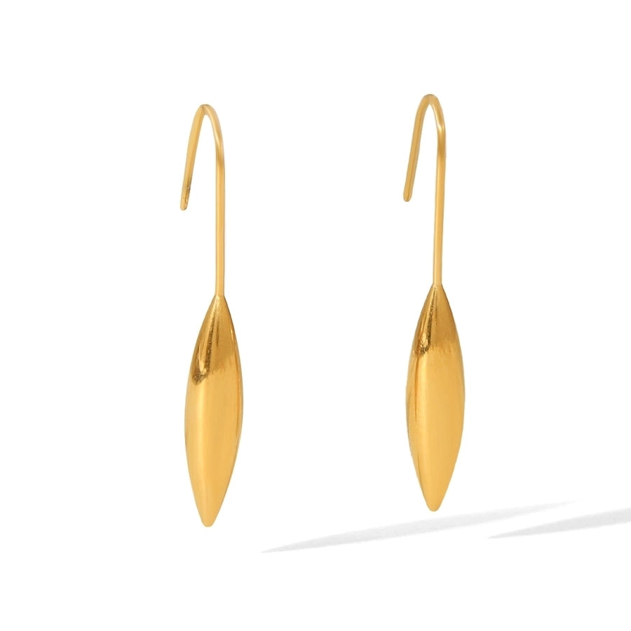 1 Pair IG Style Geometric Water Droplets Solid Color Plating 304 Stainless Steel 18K Gold Plated Drop Earrings