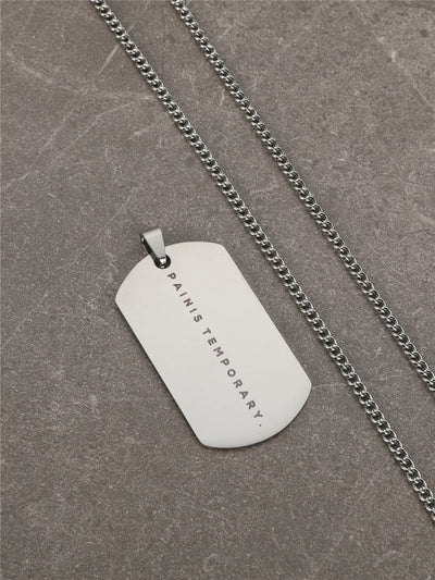 Jewelry Basic Classic Style Commute Letter Rectangle 304 Stainless Steel Pendant Necklace