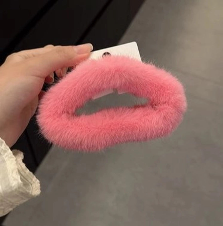 ig style korean style solid color plush hair claws