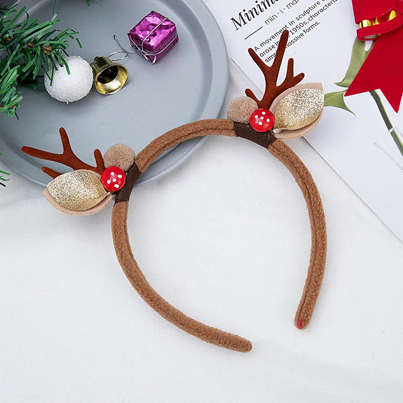 Christmas Fashion Women'S Antlers Flocking Handmade Hair Band