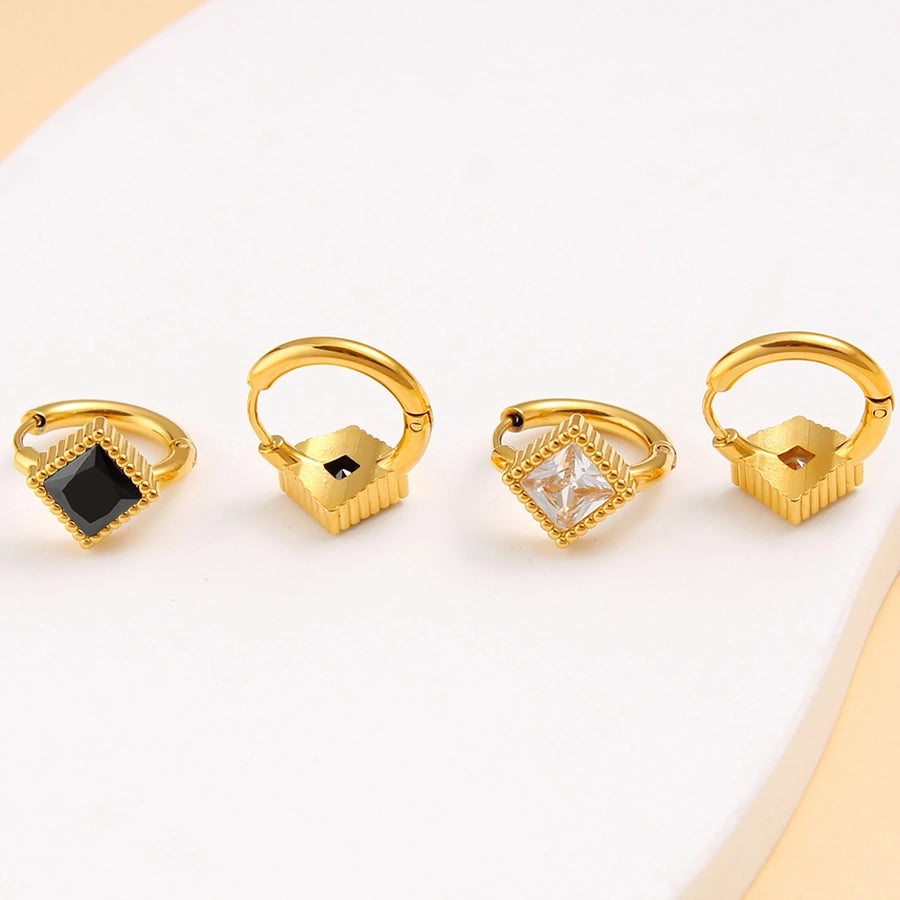 1 Pair Casual Commute Square Plating 304 Stainless Steel 316 Stainless Steel  18K Gold Plated Drop Earrings