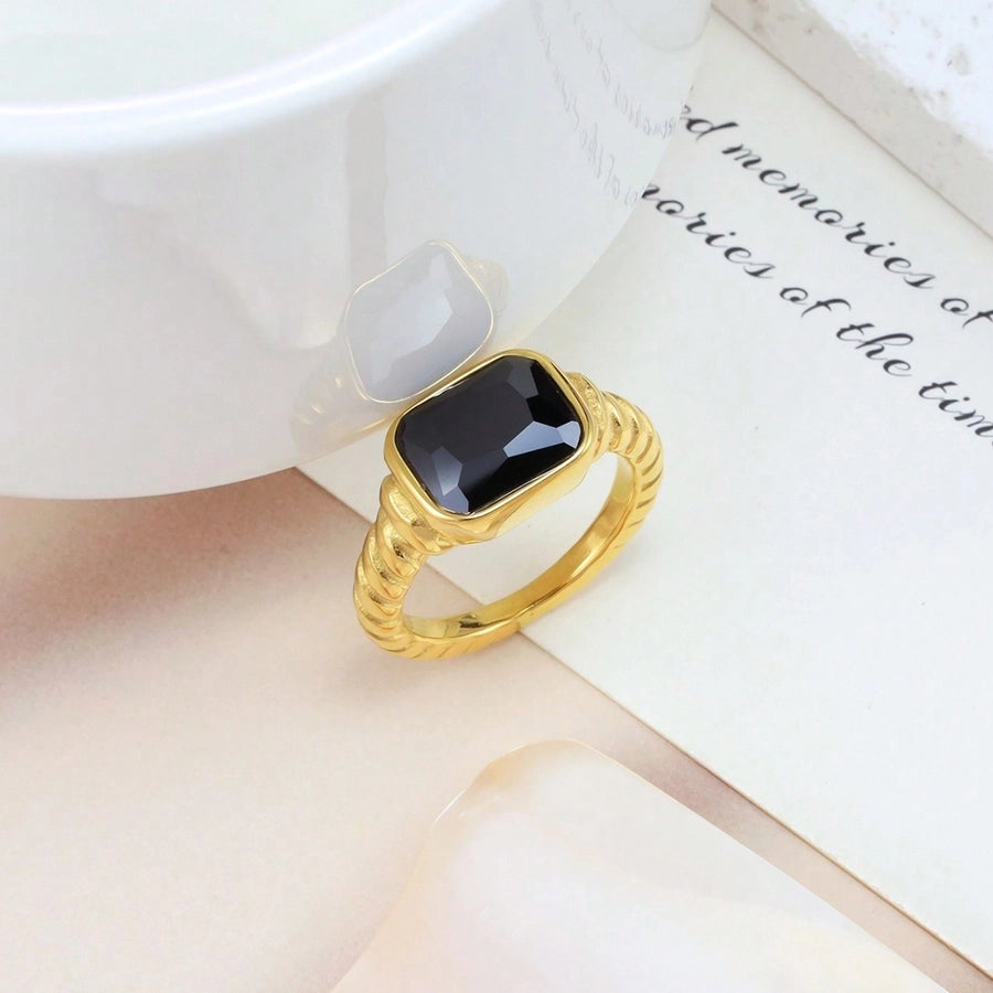 Jewelry Elegant Simple Style Classic Style Geometric Titanium Steel Rings