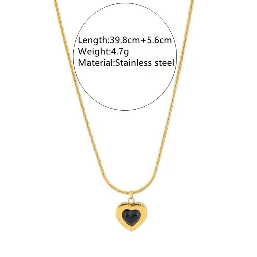 Jewelry Beach Tropical Streetwear Heart Shape 304 Stainless Steel 18K Gold Plated Jewelry Set