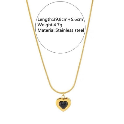 Jewelry Beach Tropical Streetwear Heart Shape 304 Stainless Steel 18K Gold Plated Jewelry Set