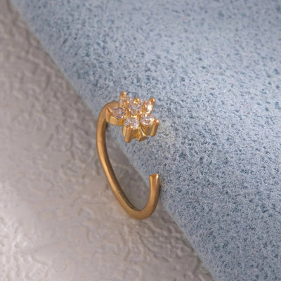 1 Piece Nose Rings & Studs Simple Style Geometric Heart Shape Alloy Plating Inlay Rhinestones Nose Rings & Studs