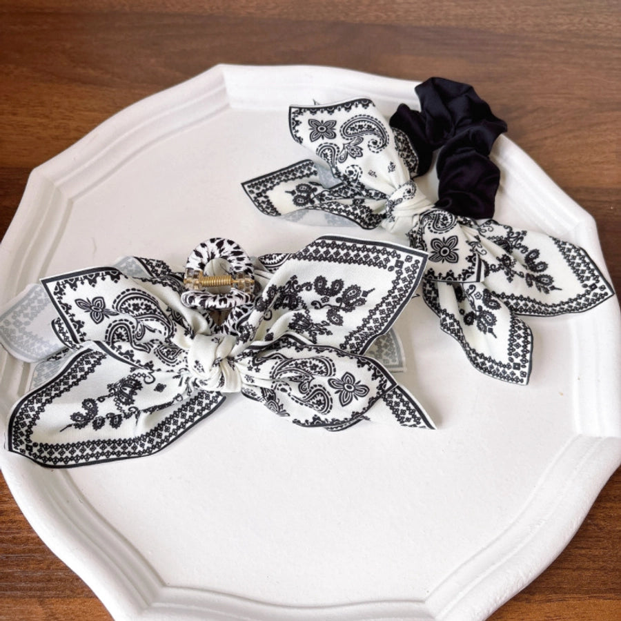 Women's Retro Color Block Plastic Cloth Printing Hair Claws