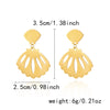 1 Pair Elegant Tropical Leaves Flower Shell 201 Stainless Steel Drop Earrings