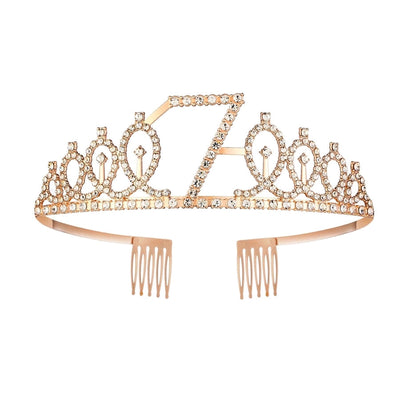 Girl'S Cartoon Style Letter Crown Metal Stoving Varnish Crystal Crown