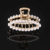 simple style solid color alloy inlay rhinestones hair claws 1 piece