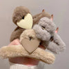 cute simple style solid color cloth hair claws