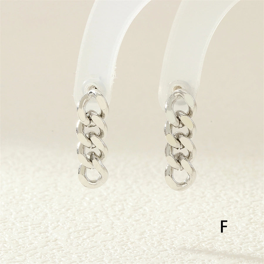 1 Pair IG Style Simple Style Commute chain Copper 18K Gold Plated Drop Earrings