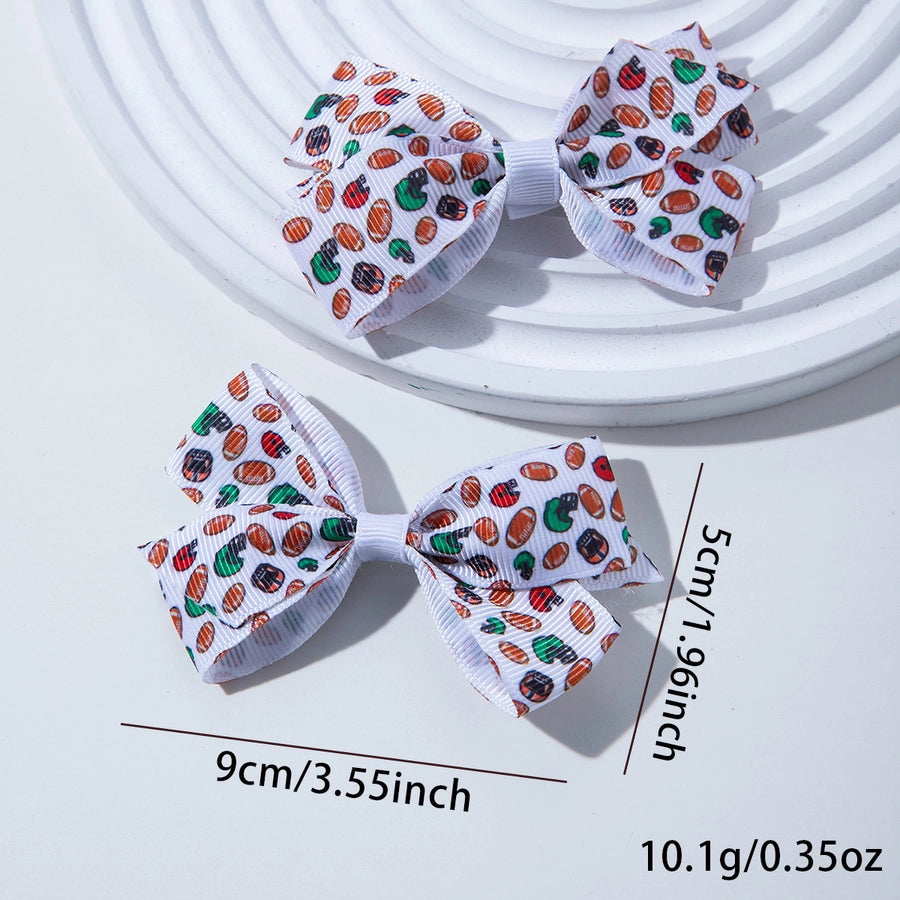 children's bow hair accessories girls' rugby dovetail hairpin cheerleading accessories metal duckbill clip