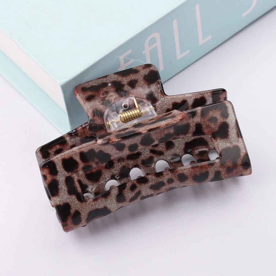 simple style leopard acetic acid sheets hair claws 1 piece