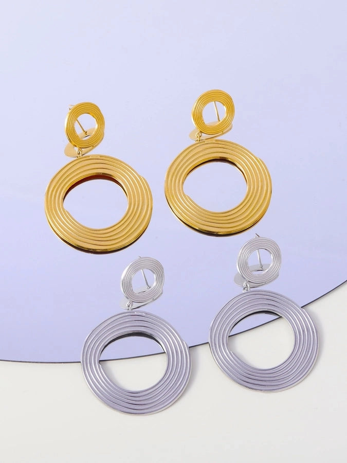 1 Pair Streetwear Geometric 304 Stainless Steel 18K Gold Plated Earrings