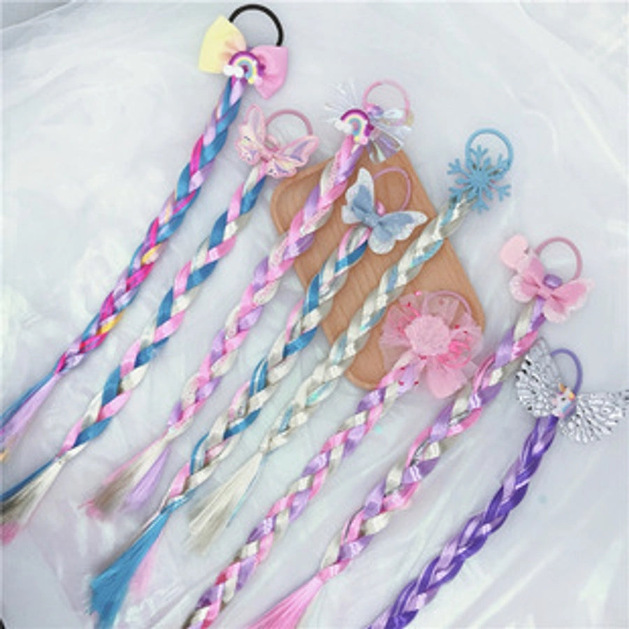Rainbow Wig Glitter Gradient Hairpin Haircord Hairband Children's Wig Bow Wig Hairpin