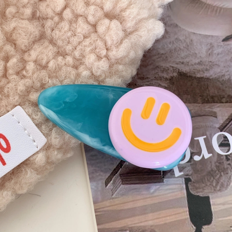 cute simple style Smile face arylic hair clip