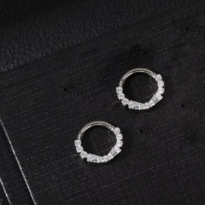 1 Piece Nose Rings & Studs Elegant Luxurious Simple Style Irregular Pure Titanium Titanium Alloy Zircon Ear Cartilage Rings & Studs Nose Rings & Studs