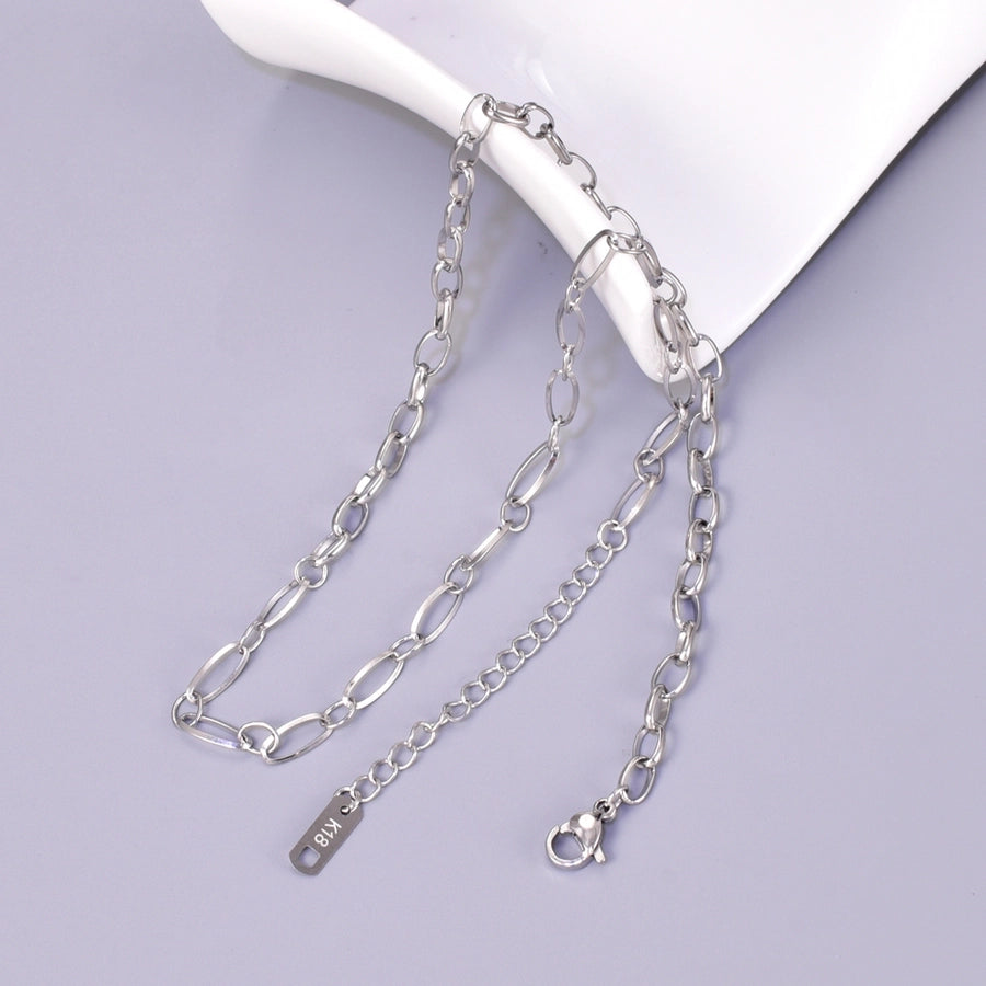 Jewelry Simple Style Classic Style Geometric Titanium Steel 18K Gold Plated Necklace