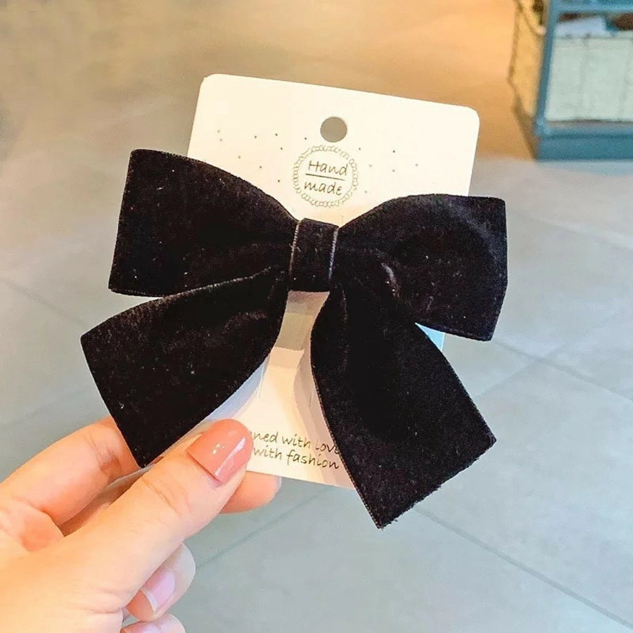 simple style bow knot cloth patchwork hair clip