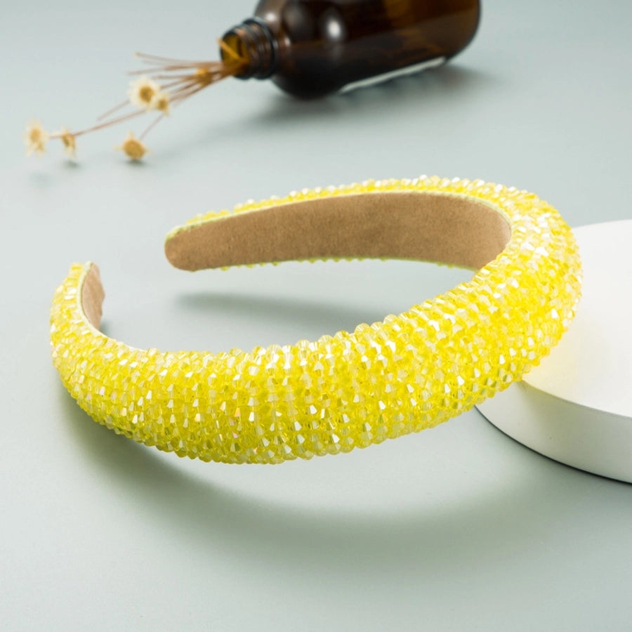 spring new sponge crystal wide edge headband