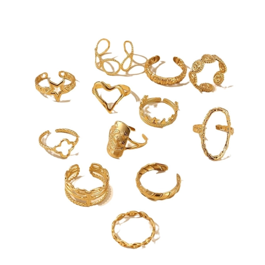 Jewelry Retro Devil's Eye Star Heart Shape 304 Stainless Steel Open Rings