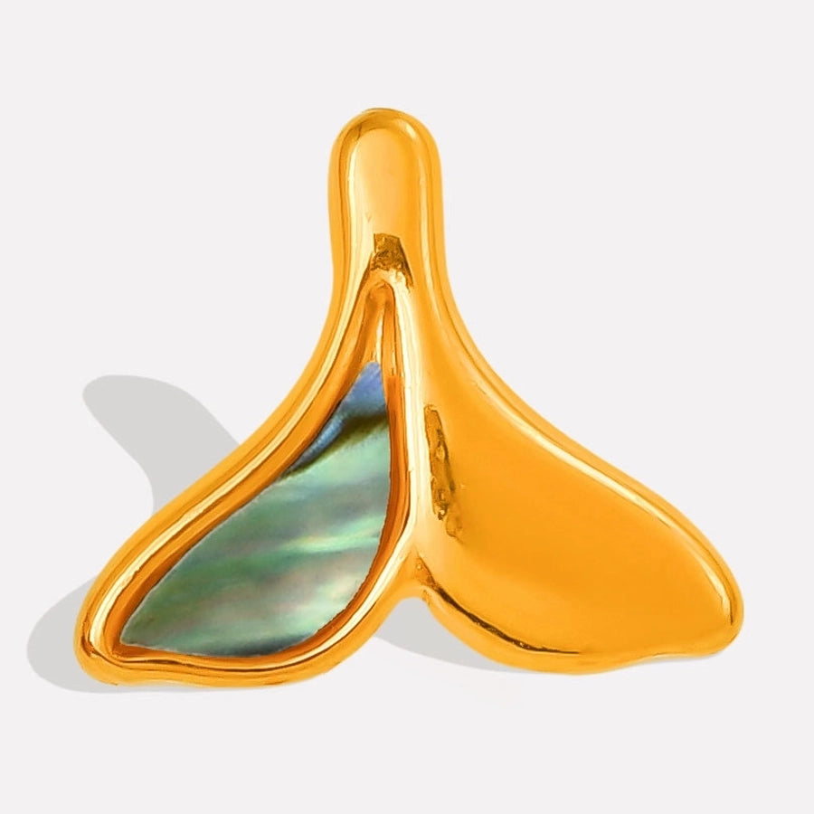 Jewelry Vintage Style Classic Style Fish Tail 304 Stainless Steel Shell 18K Gold Plated Irregular Plating Pendant Necklace