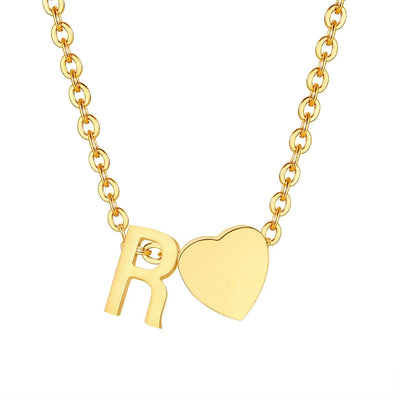 Jewelry Simple Style Commute Letter Heart Shape 201 Stainless Steel Plating Pendant Necklace