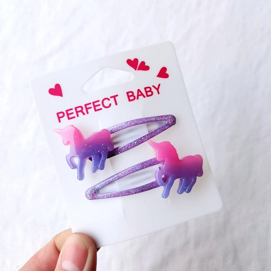 cute unicorn plastic hair clip