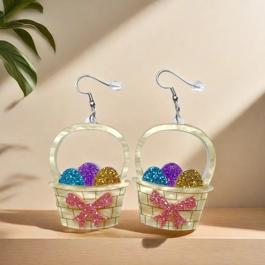 1 Pair Cute Rabbit Arylic Drop Earrings