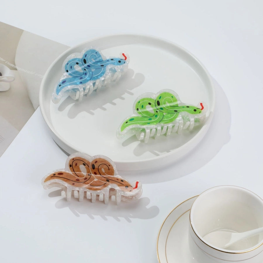 Women's Cute Simple Style Snake Acetic acid sheets Hair Claws