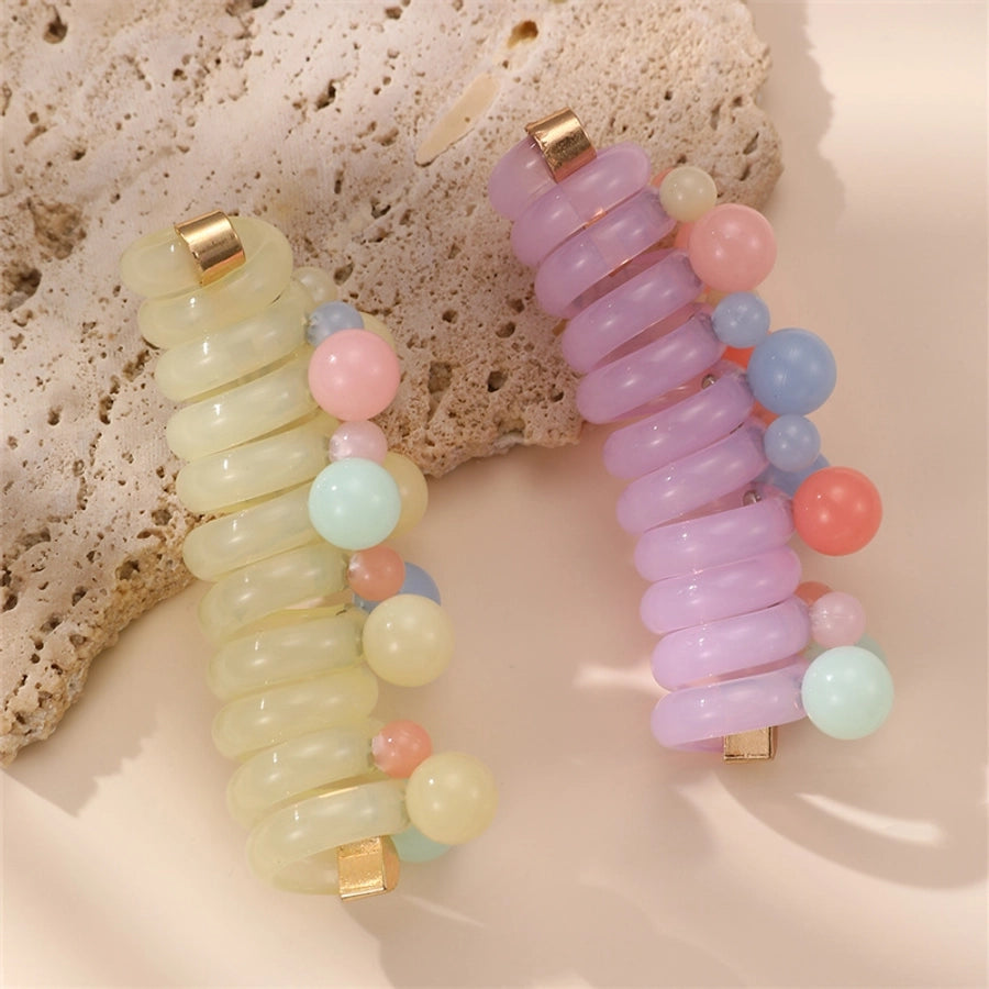 Women's Cute Sweet Round Plastic Hair Tie