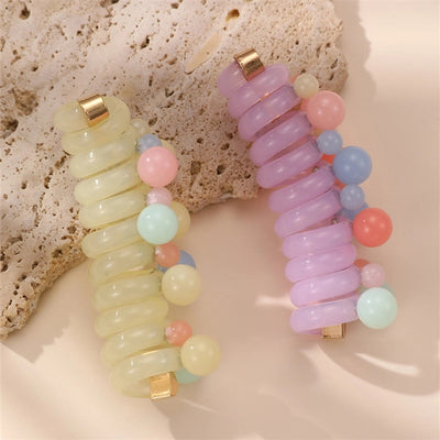 Women's Cute Sweet Round Plastic Hair Tie