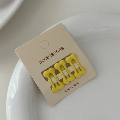 simple style solid color plastic resin hollow out hair clip