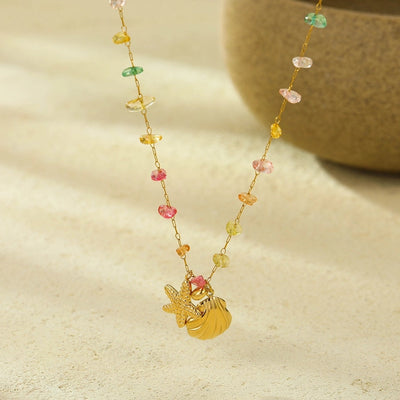 Jewelry Lady Starfish Shell 304 Stainless Steel Plating Jewelry Set