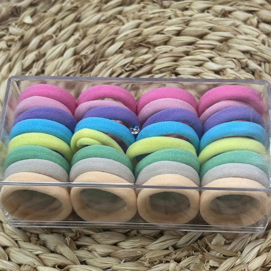 Women's Fairy Style Preppy Style Sweet Solid Color Cloth Printing and Dyeing Hair Tie