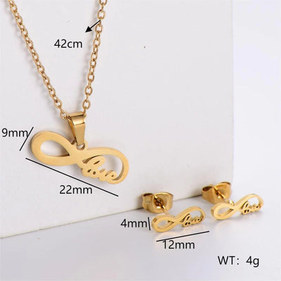Jewelry Simple Style Classic Style Infinity Dollars Butterfly 304 Stainless Steel Jewelry Set