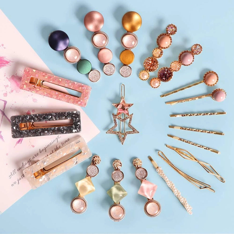 Hair Accessories Acetic Acid Side Clip Marble Effect Hairpin Pearl Candy Color Fashion Hairpin Combination Set