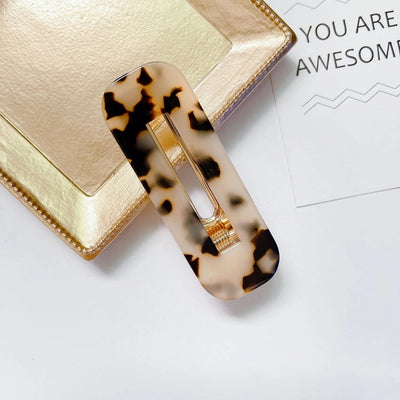 women's fashion geometric water droplets leopard resin cellulose acetate sheet headwear hair clip