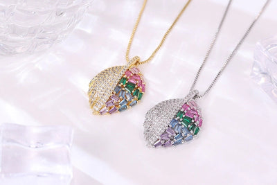 Copper Plating Leaf Pendant Necklace