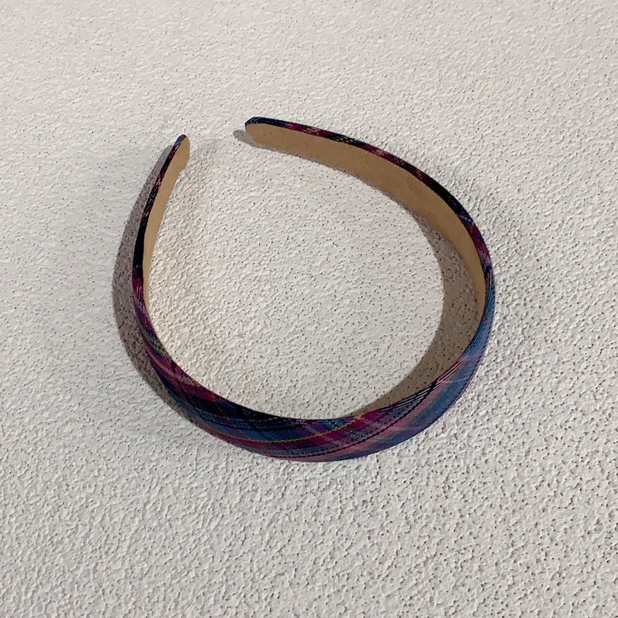 simple style plaid cloth hair band 1 piece