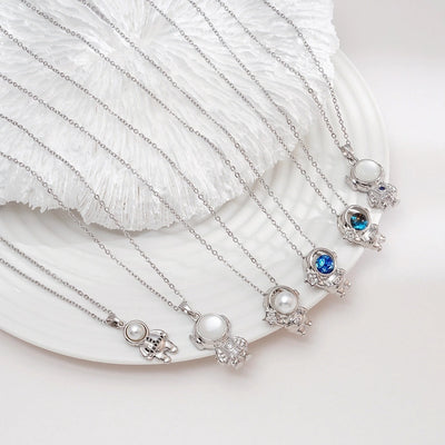 Jewelry Cute IG Style Astronaut Starry Sky 304 Stainless Steel Copper Necklace